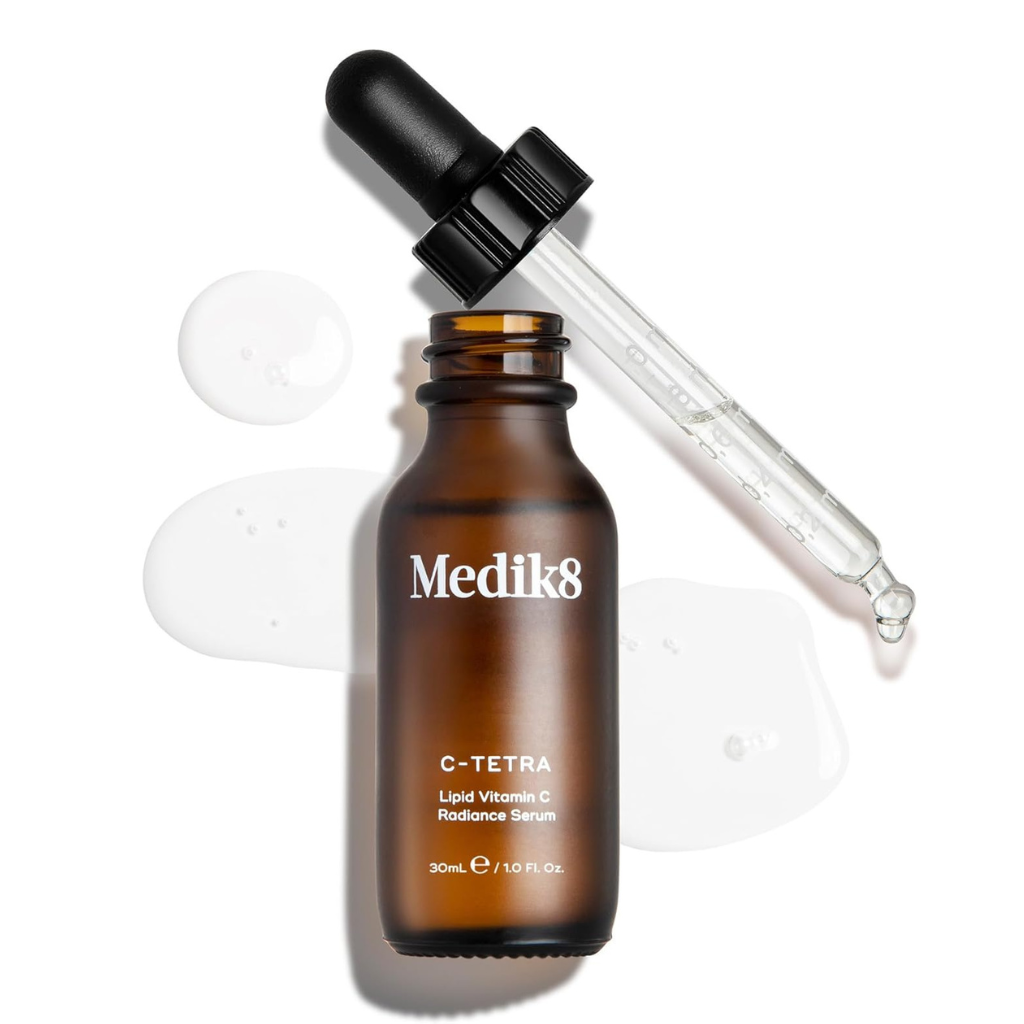 Medik8 C-Tetra Serum, Vitamin C Serum, Antioxidant Serum, Brightening Serum, Hydrating Serum, Collagen Booster, Skin Radiance, UK Skincare, Sensitive Skin Serum, Daily Skincare Routine, Fine Lines Treatment, Glowing Skin Serum, Paraben-Free Serum, Anti Wrinkle Serum, Vitamin E Serum