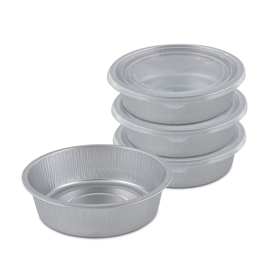 Premium Aluminium Bowls Lids – Gold/Silver, Secure Lids. Pack of 10