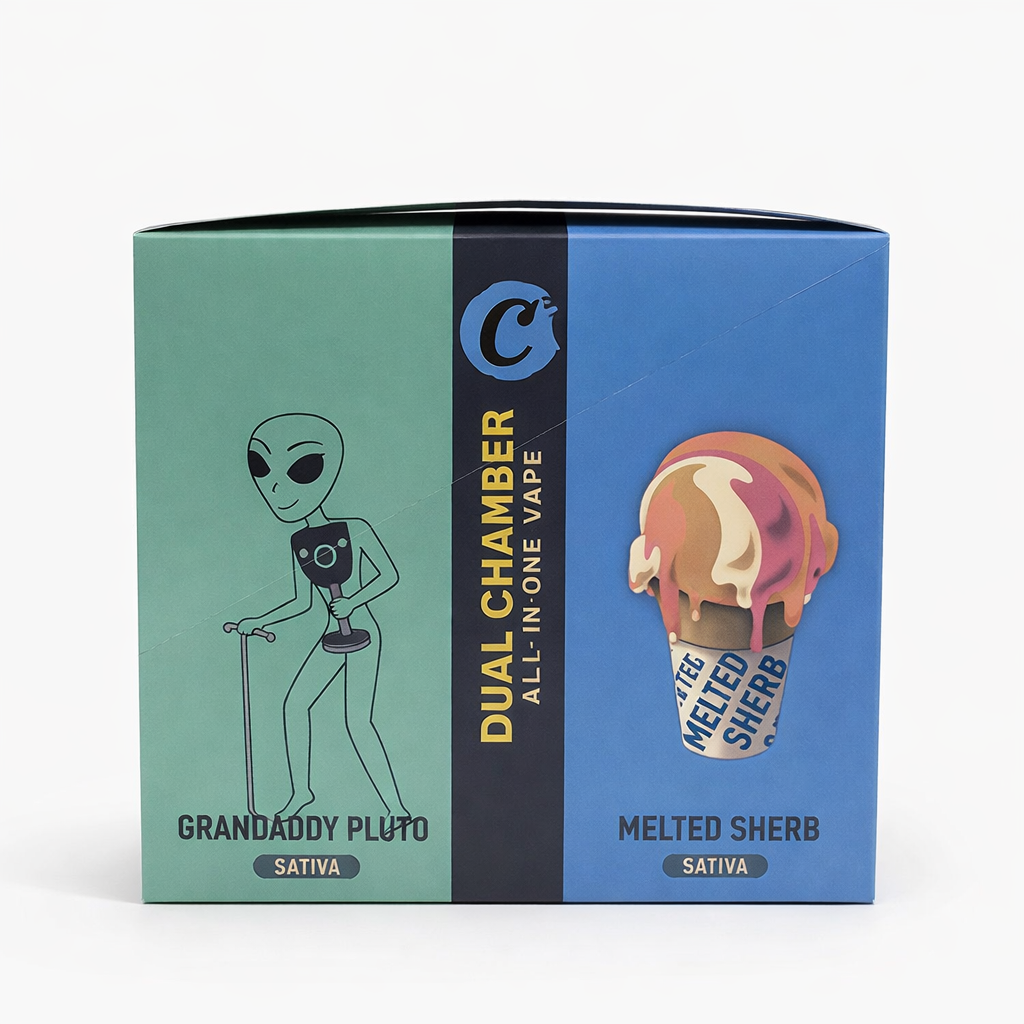 Cookies Dual Chamber Empty Vape | Digital Display | 1000mg Capacity | Dual-Side Pack of 10