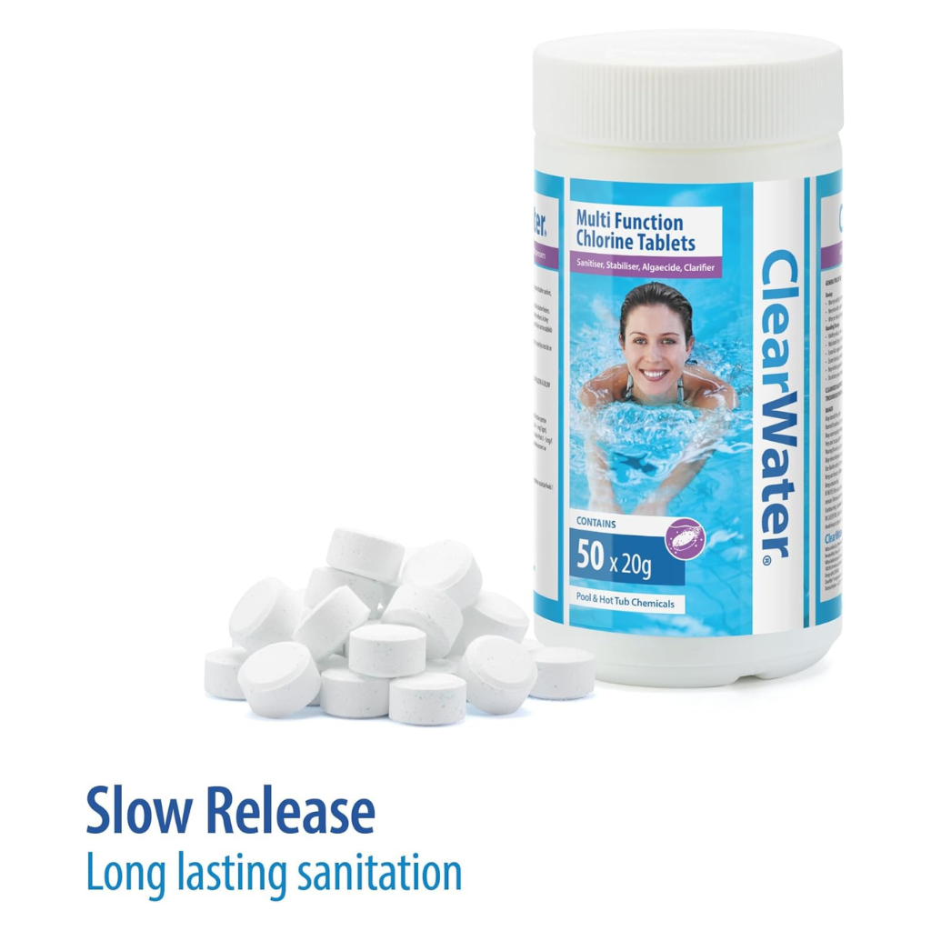 Multifunction chlorine tablets UK
Chlorine tablets for pools
Clearwater chlorine tablets
Pool maintenance products
Algaecide tablets for pools
Pool sanitiser UK
Stabiliser for swimming pools
Hot tub chlorine tablets
Chlorine clarifier tablets
4-in-1 pool care tablets
Best chlorine tablets UK
Swimming pool tablets
Chlorine tablets for hot tubs
1 kg chlorine tablets
Clearwater pool care