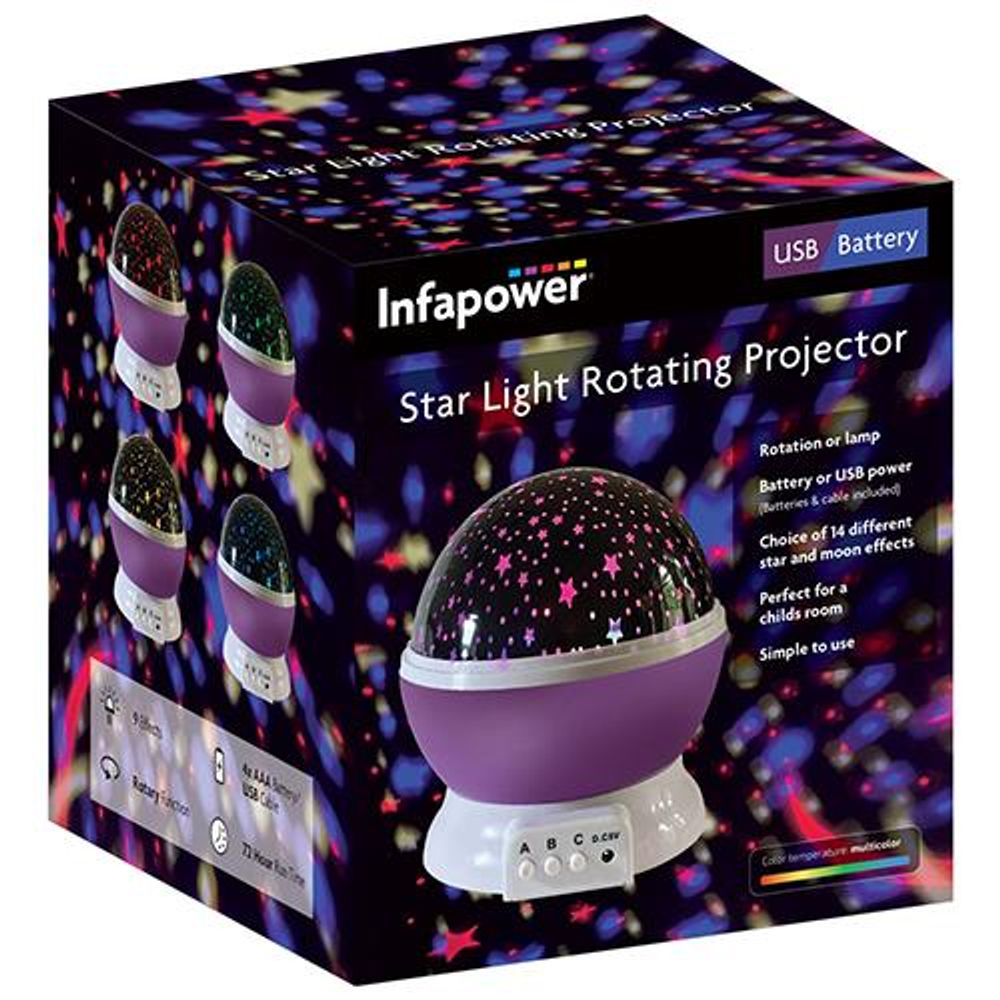 Infapower Star Light: Celestial Rotating Projector for Dreamy Nights