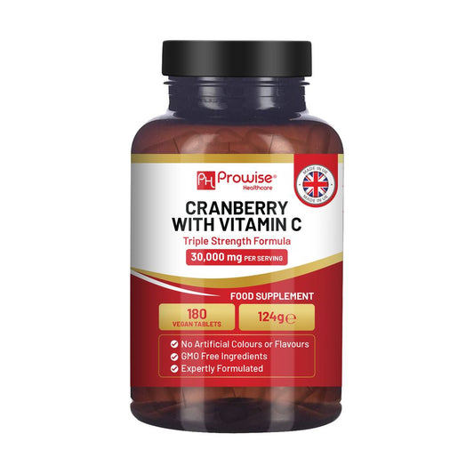 Ultimate Cranberry Power: 30,000mg & Vitamin C - 180 Vegan Tablets